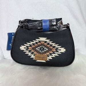 Wrangler Black and Tan Patterned Shoulder Bag